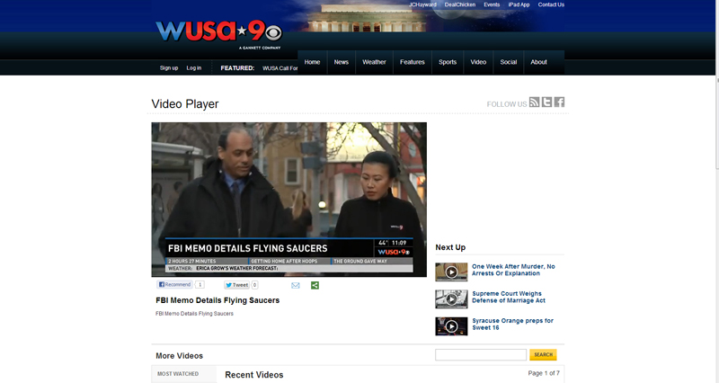 WUSA CBS News 9 Washington and UFOdc.com